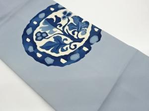 塩瀬丸に抽象草木模様名古屋帯